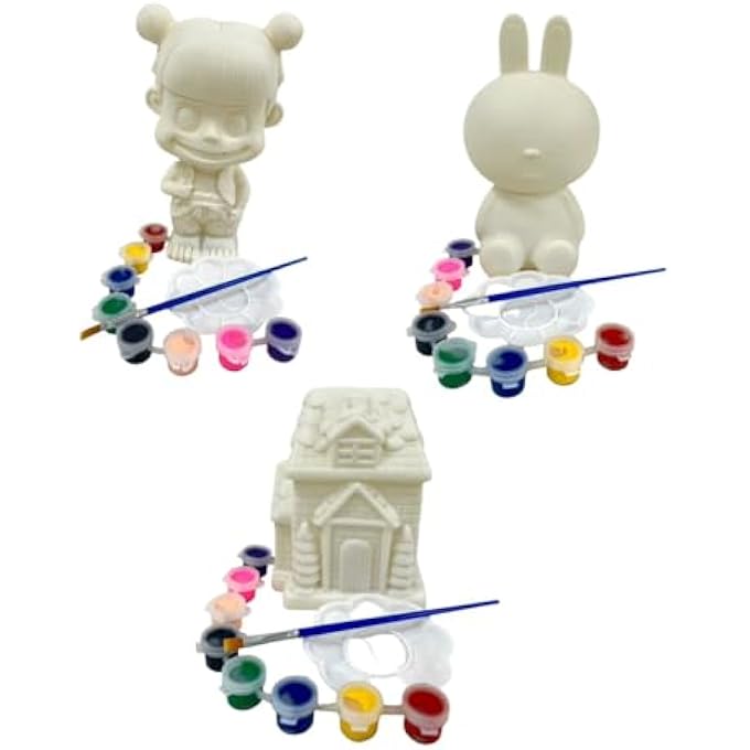 rayihni DIY PIGGY BANK CREATIVE MONEY BANK WITH PAINTS AND BRUSH CUTE COIN BANK FOR KIDS CREATIVE GIFT -FR 09 (H) - Image 2